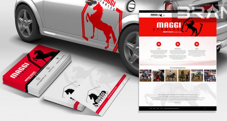 Maggi Stables logo and website design