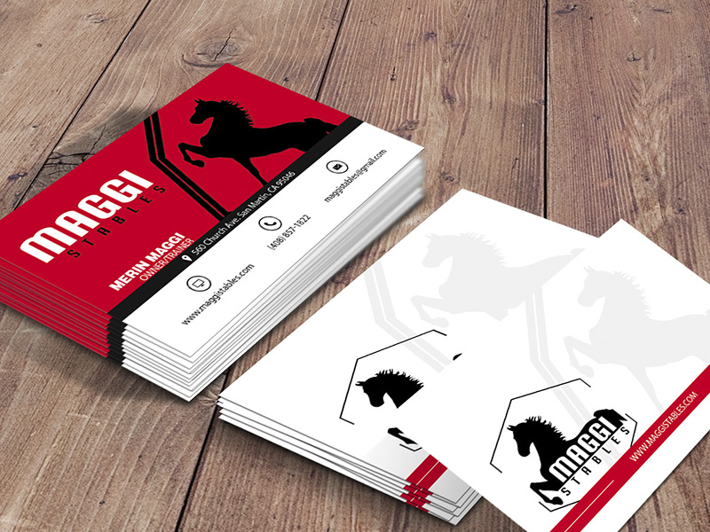 Business Card Design for Maggi Stables,business card design, logo, logo design, designer, logo designer, branding