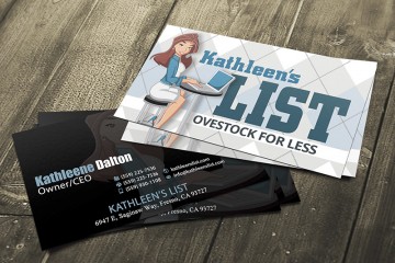 Kathleens List Logo and Business Card Design,business card design, business cards, card design, logo design, logo