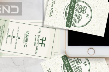 first harvest farms double sided business card